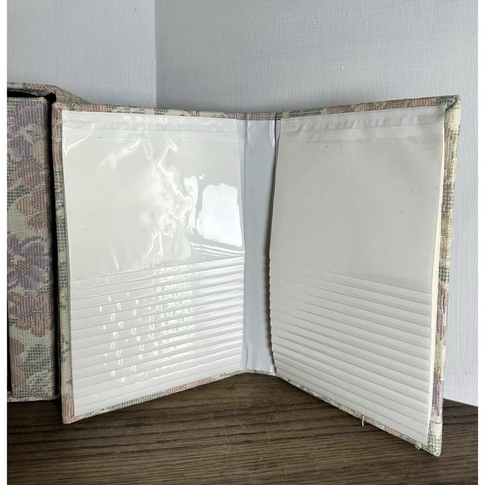 1990s Vintage Fabric Floral Tapestry 3 Book Photo Album Set In Case 30 pics each - Picture 3 of 6